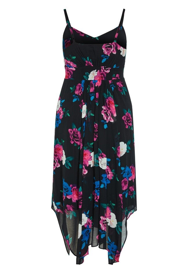Maxine Print Maxi Dress - black, BLACK, alternate image number null