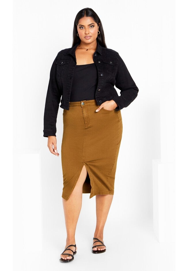 Denim Classic Collar Jacket - black, BLACK, on-hover image number null