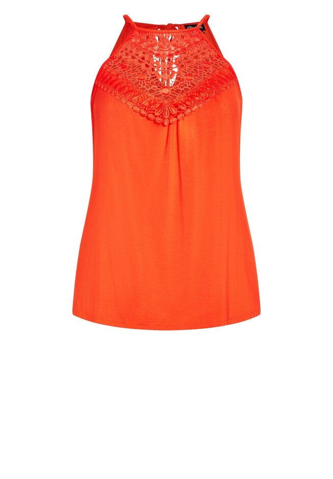 Island Crochet Top - tigerlily, ORANGE, alternate image number 3