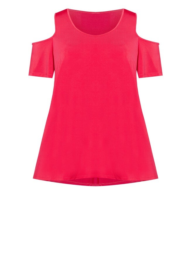 Claire Cold Shoulder Tunic, PERSIAN RED, alternate image number null