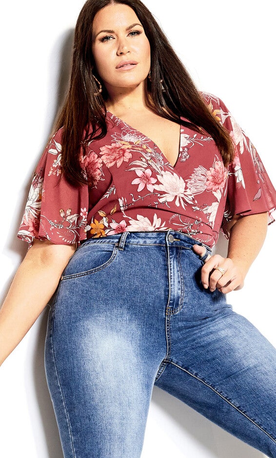 Tori Print Top - roseberry, PURPLE, hi-res image number null