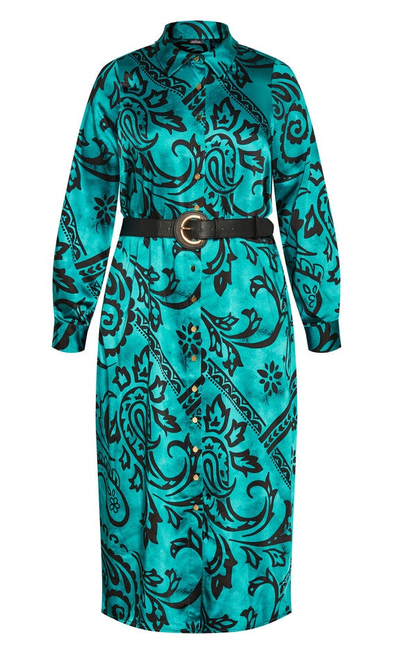 Sienna Print Dress - peacock, GREEN, alternate image number 4
