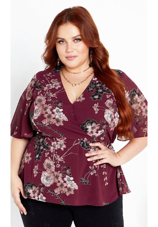 Blossom Love Top - ruby, RUBY, hi-res image number 0