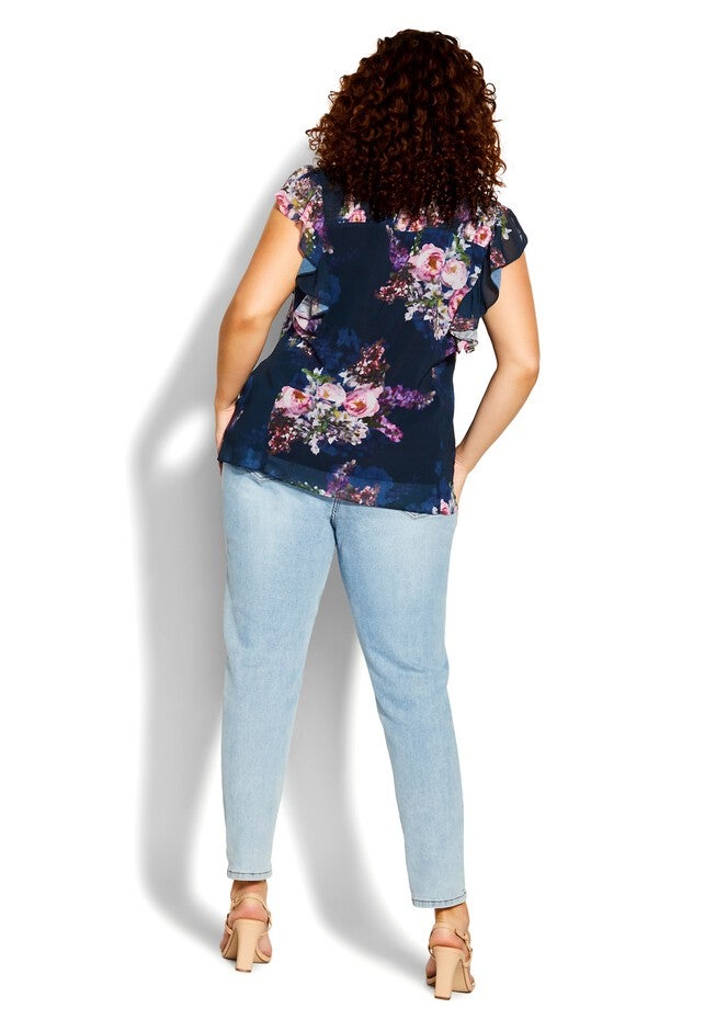 Nova Floral Top - navy, BLUE, alternate image number null