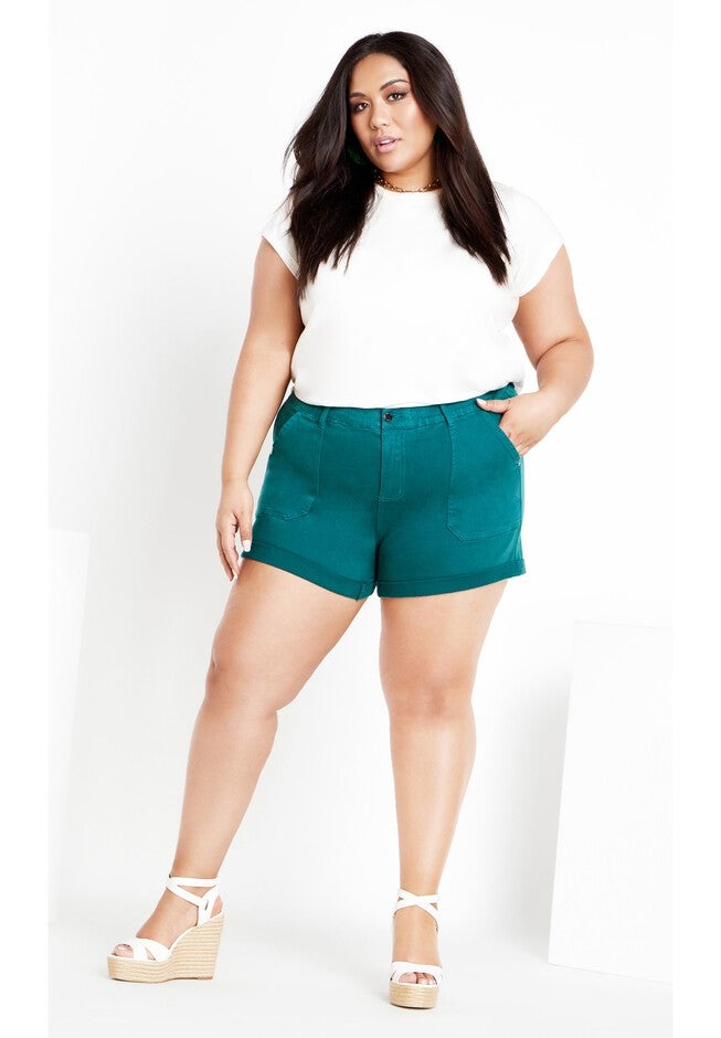 Holiday Denim Short - harbor blue, BLUE, hi-res image number 0