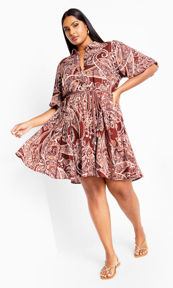 Marley Dress - marsala, PAISLEY, hi-res image number 0