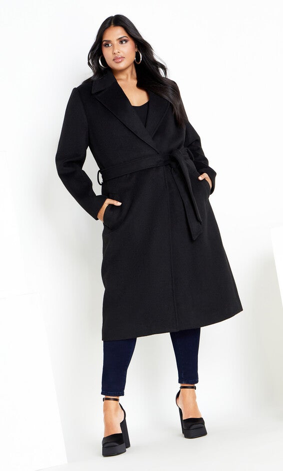 Romantic Luxe Wool Blend Coat - black, BLACK, alternate image number 5