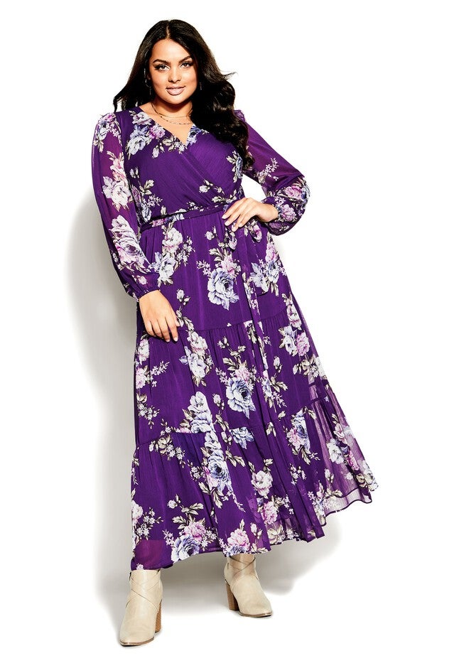 Wild Floral Maxi Dress - petunia, PURPLE, hi-res image number 0