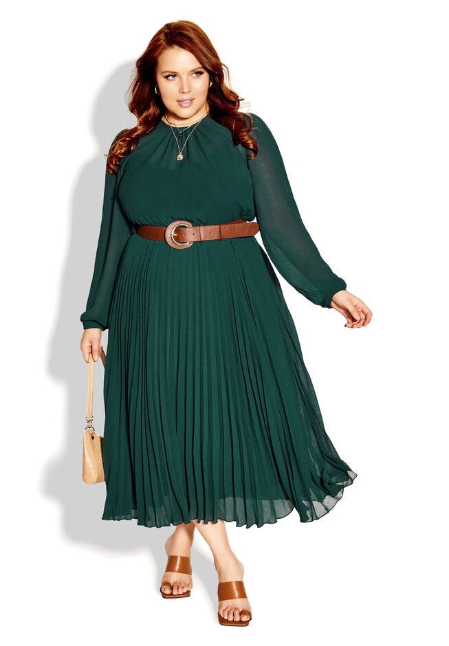 Love Pleat Dress - jade, GREEN, alternate image number 6