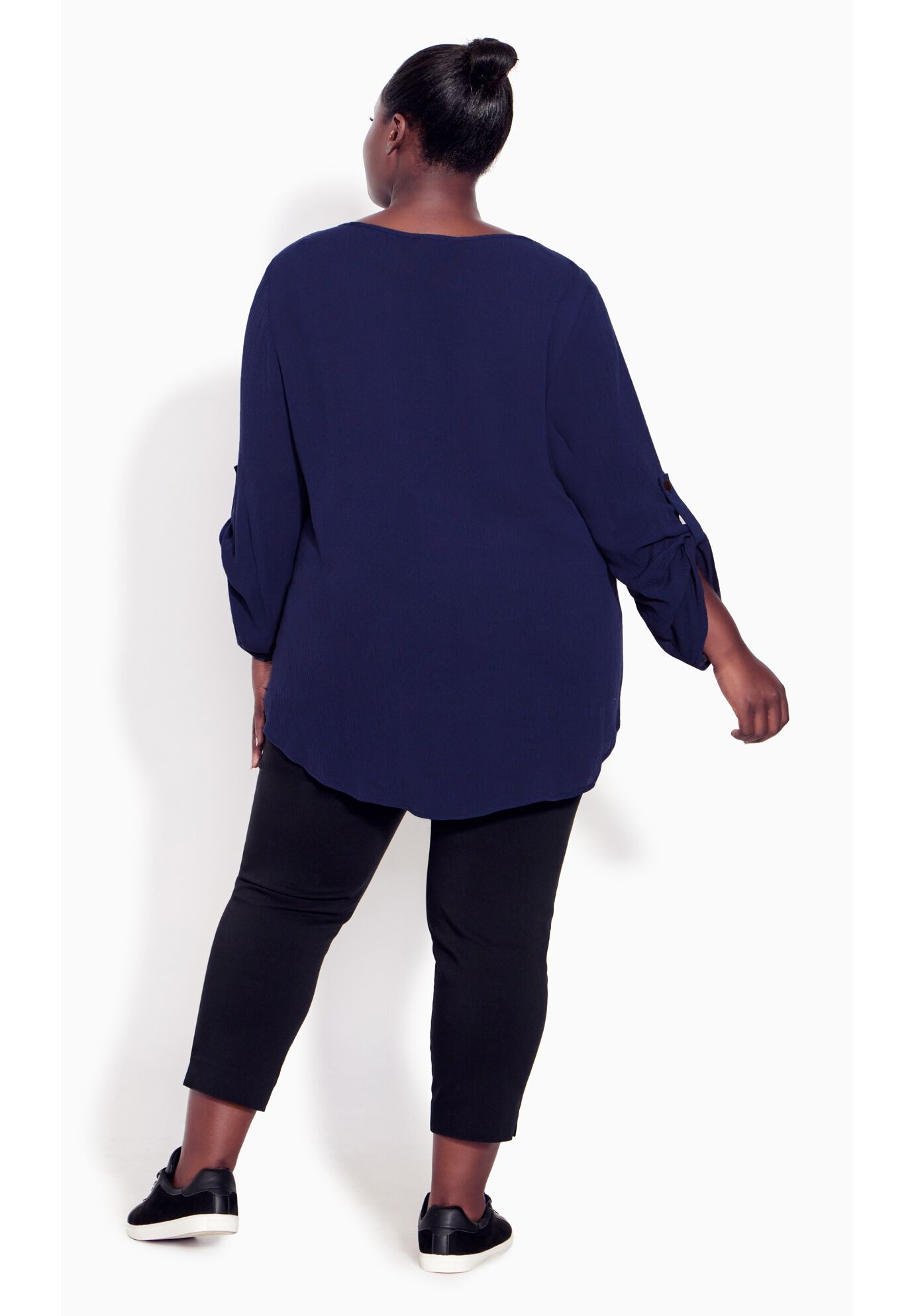 Sandy Pintuck Plain Shirt, NAVY, alternate image number 4