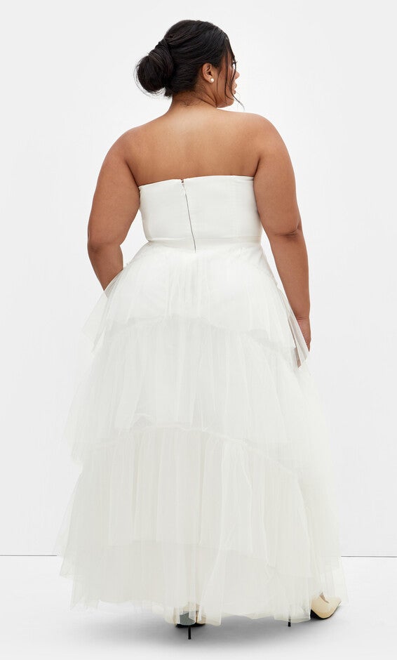 Sweetheart Tulle Maxi Dress - coconut, WHITE, alternate image number null