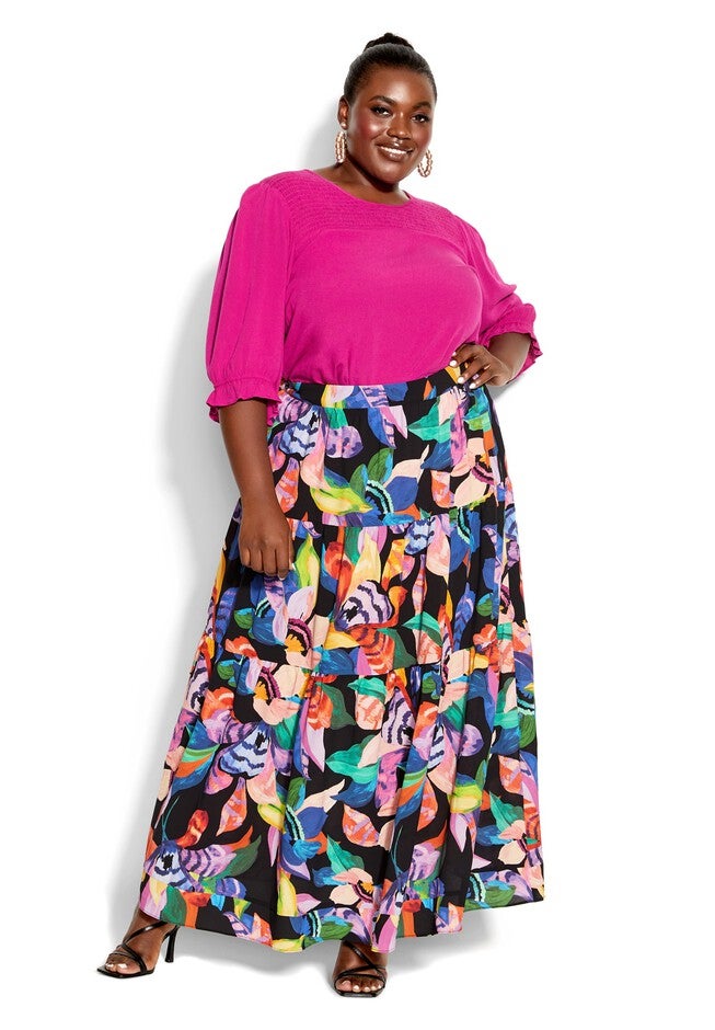 Revival Floral Skirt - black, BLACK, hi-res image number 0