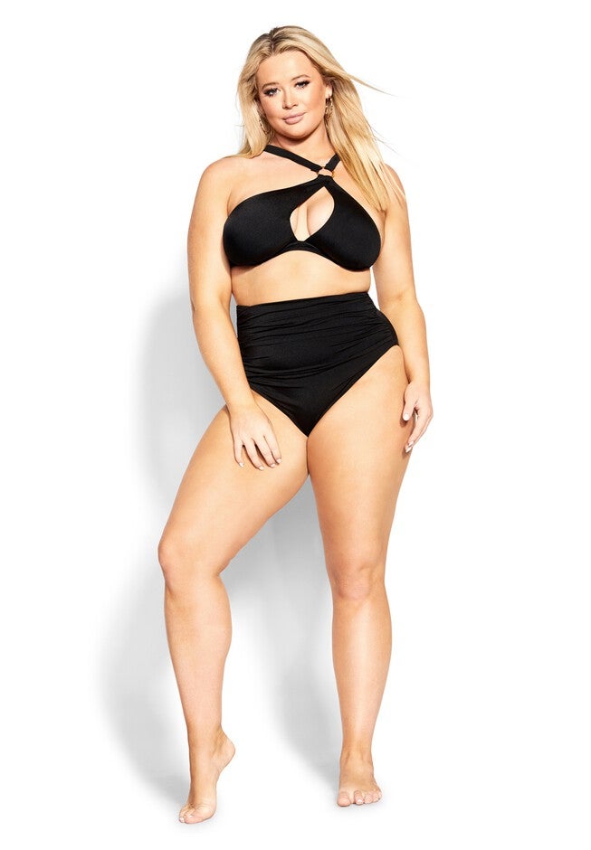Alena Hi Waist Bikini Brief - black, BLACK, alternate image number null