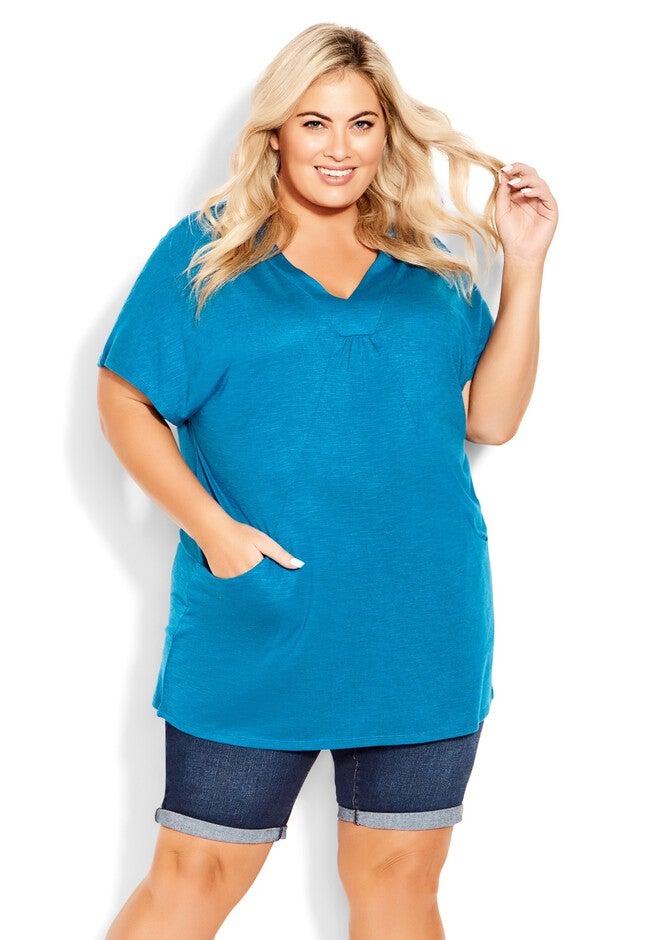 Pocket Pleat Tunic, MYKONOS BLUE, alternate image number 3