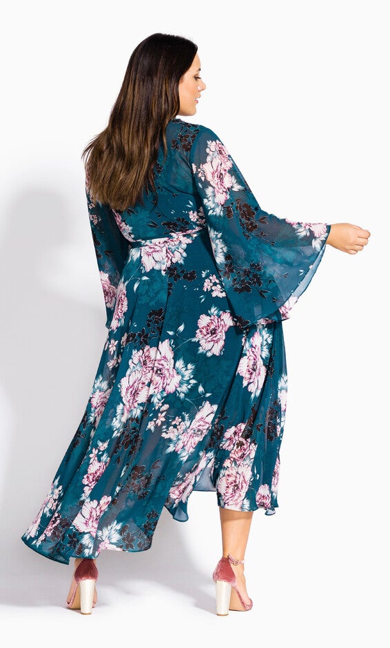 Jade Blossom Maxi Dress - jade, GREEN, alternate image number null