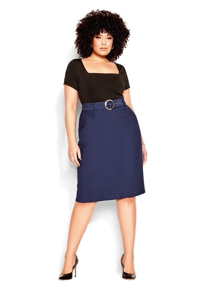 Perfect Suit Skirt - navy, BLUE, alternate image number null