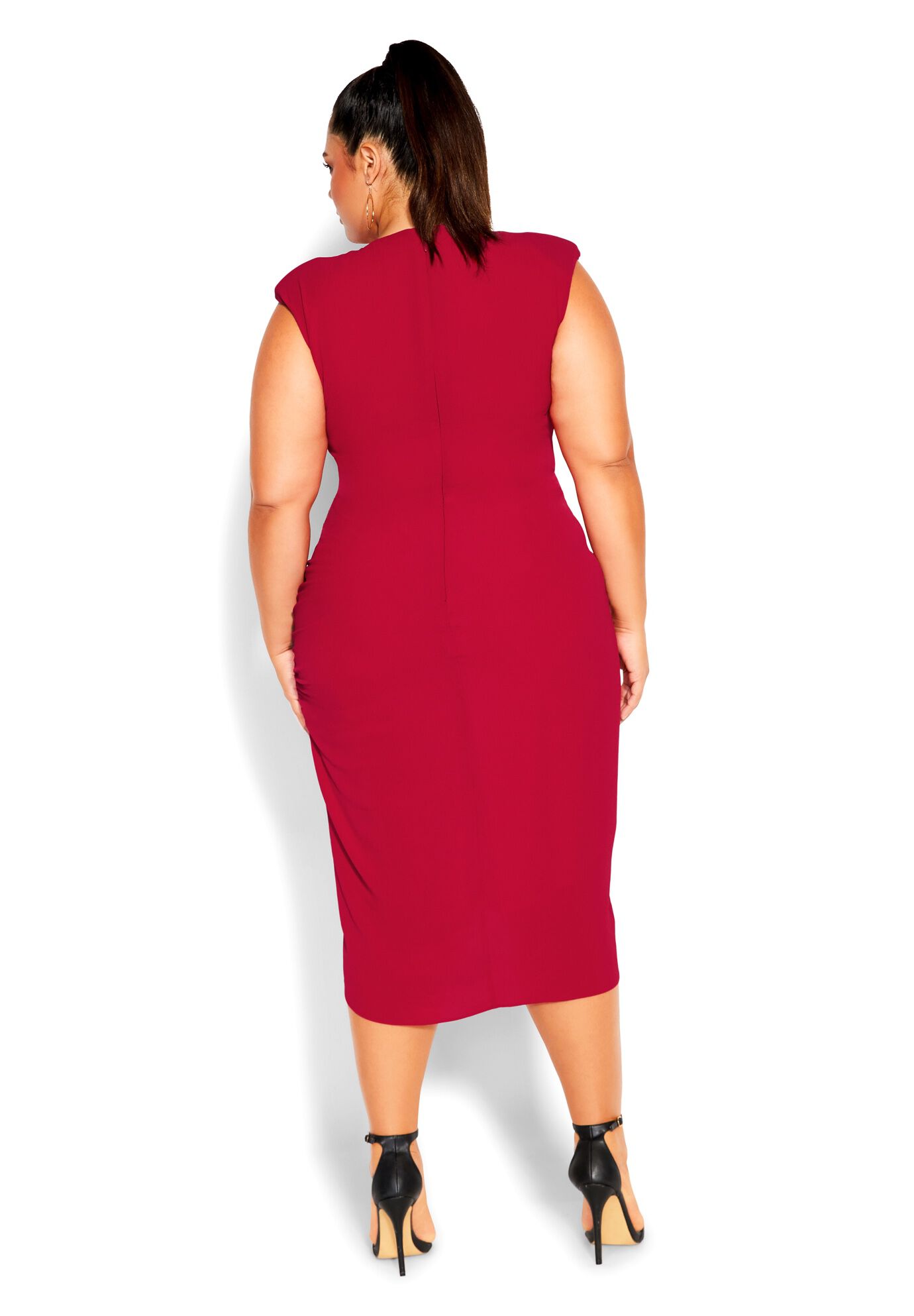 Side Split Dress - crimson, RED, alternate image number 6