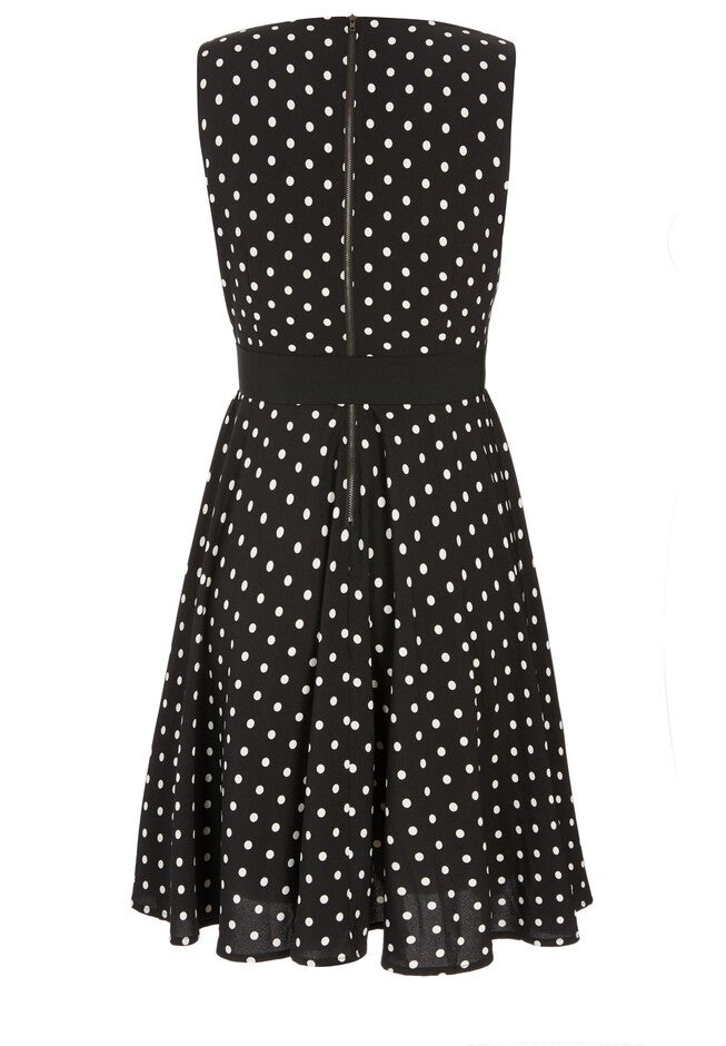 Vintage Spot Dress - black, BLACK, alternate image number null