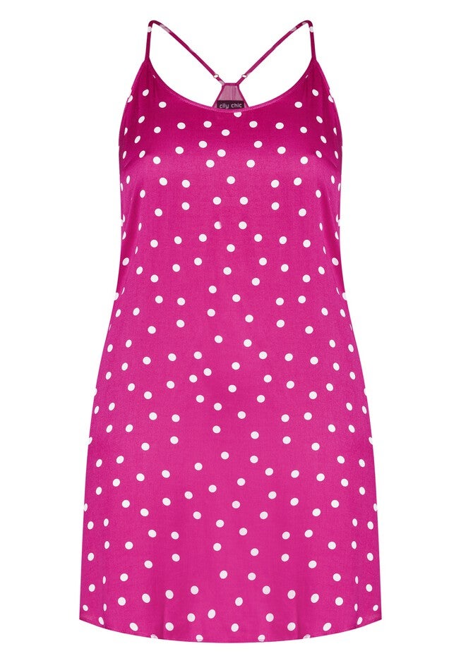 Kitty Chemise - pop pink spot, PINK, alternate image number null