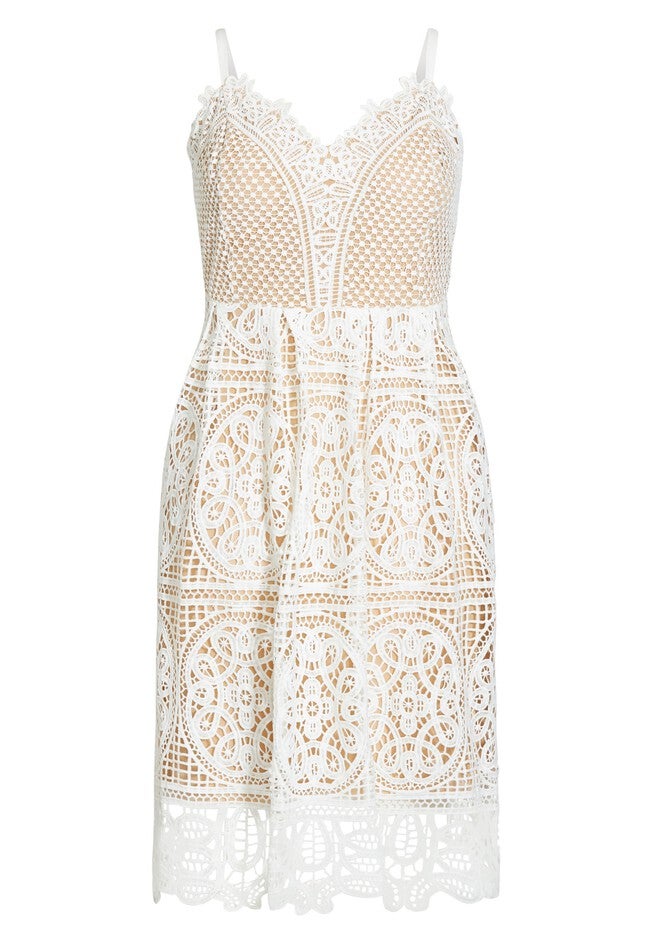 Fancy Free Stripe Dress - ivory, WHITE, alternate image number null