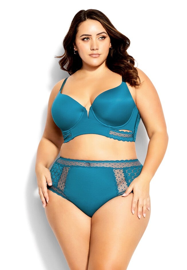 Krista Longline Contour Bra - teal, GREEN, hi-res image number null
