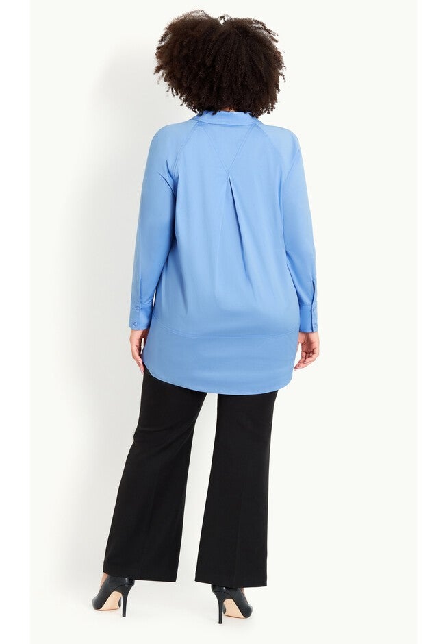 Cotton Blend Shirt - blue, BLUE, alternate image number null