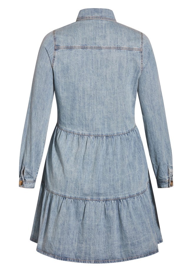Renegade Denim Dress - light wash, BLUE, alternate image number 3