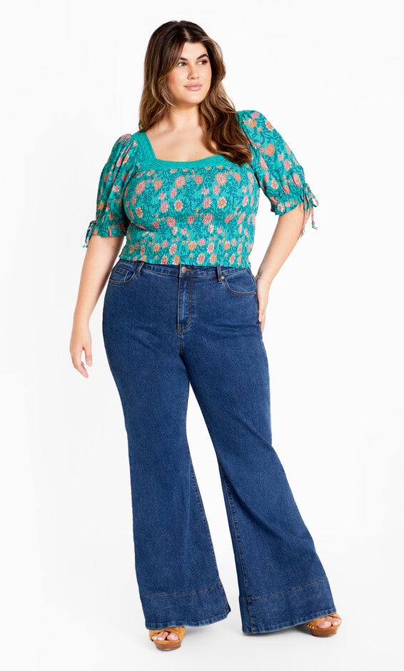 Aurora Print Top - turquoise, BLUE, alternate image number null