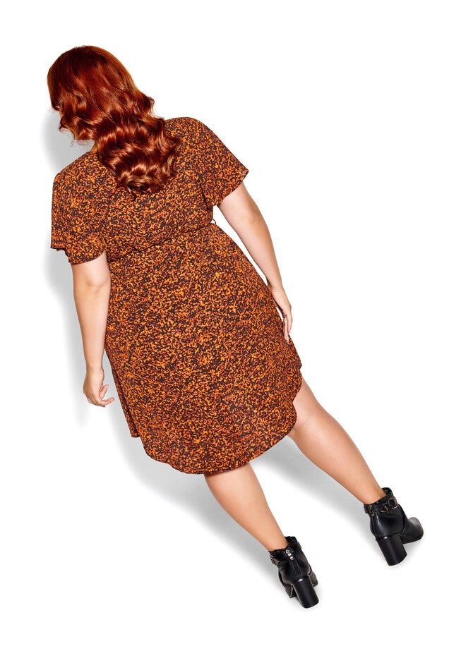 Fling Print Dress - tangerine, ORANGE, alternate image number null