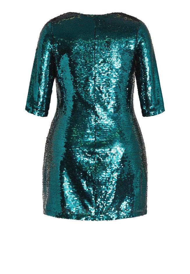 Sequin Glow Dress - emerald, GREEN, alternate image number null