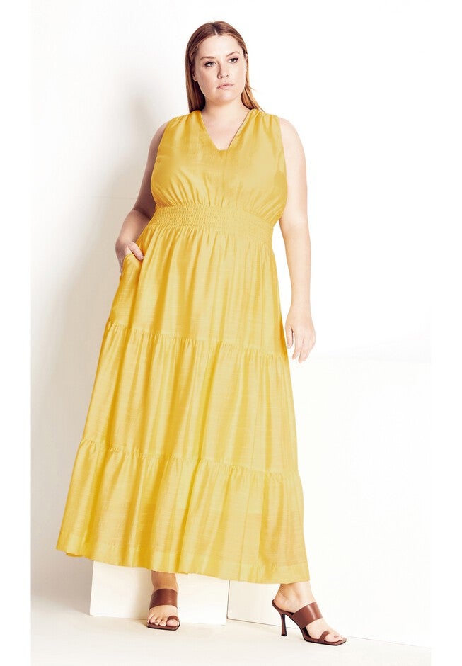 Sweetly Tiered Dress - limoncello, YELLOW, on-hover image number 1