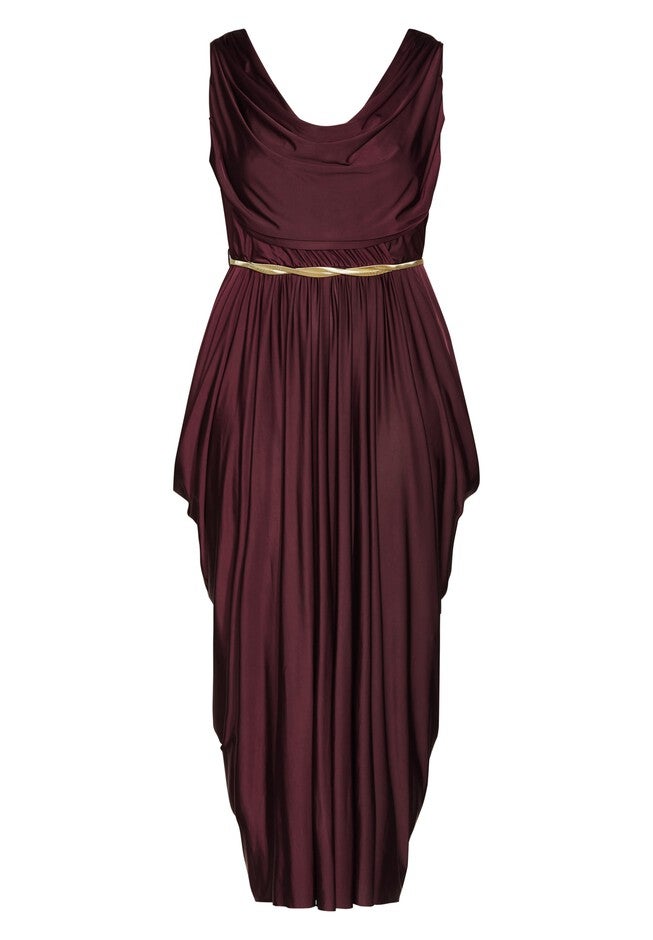 Athena Goddess Maxi Dress - oxblood, RED, alternate image number null