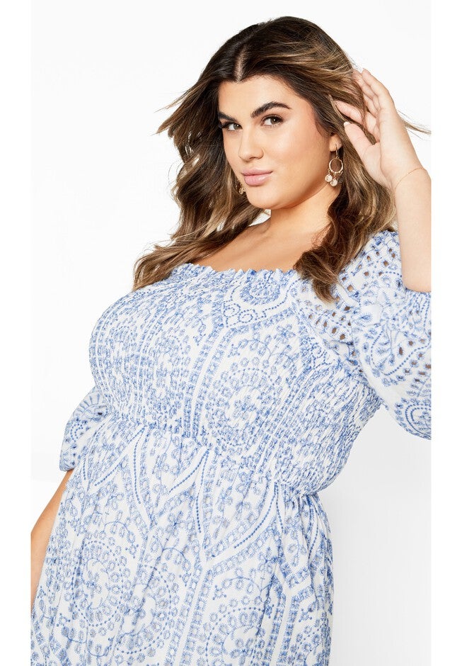 Brodie 2 Tone Maxi Dress - white, WHITE, alternate image number null