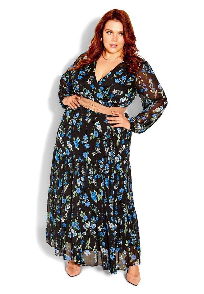 Blue Blossom Maxi Dress - black, BLUE, hi-res image number 0