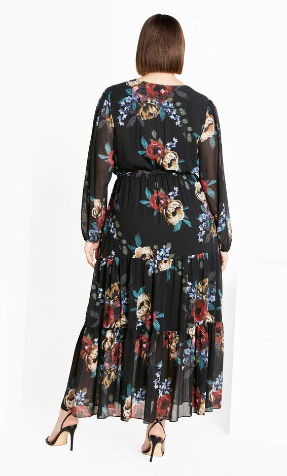 Xander Print Maxi Dress - black, DARK LATE BLOOM, alternate image number 2