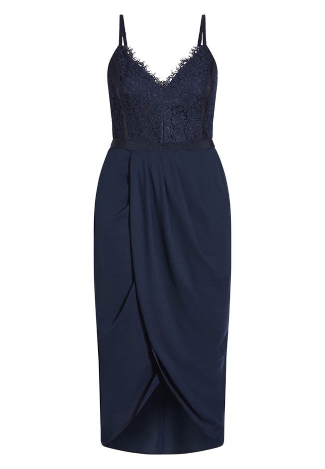 Lace Touch Dress - navy, BLUE, alternate image number null