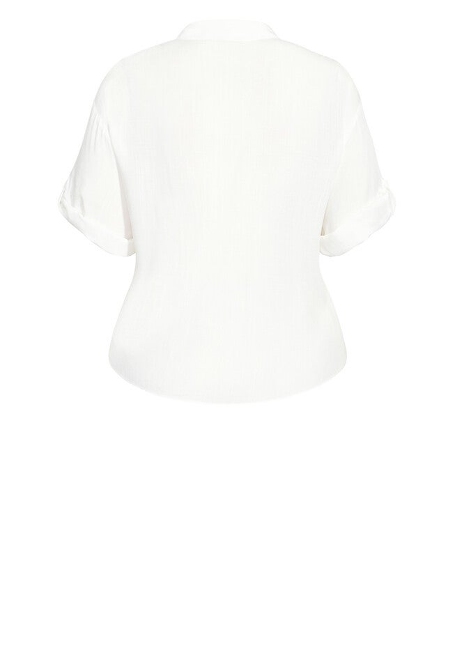 Tropical Tie Top - ivory, WHITE, alternate image number 3