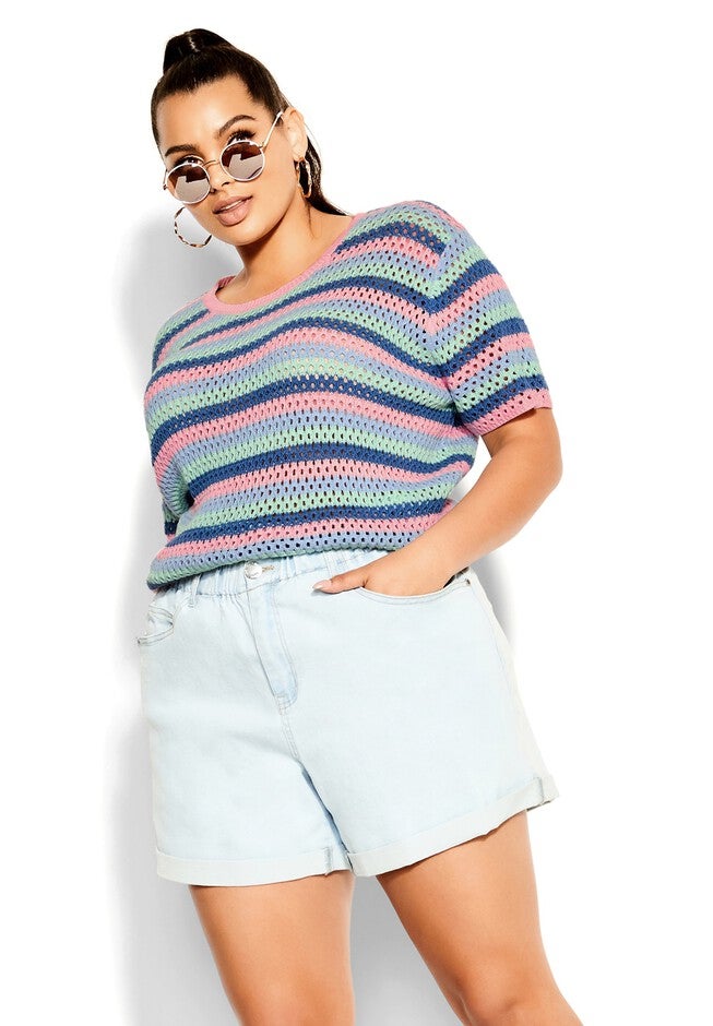 Multi Crochet Top - multi pastel, BEIGE, hi-res image number null