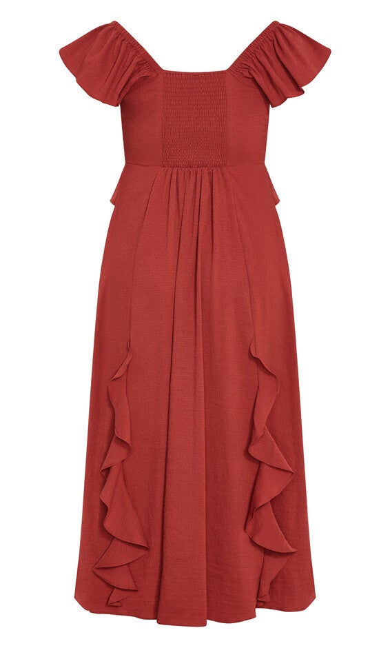 Fee Frill Maxi Dress - sienna, ORANGE, alternate image number null