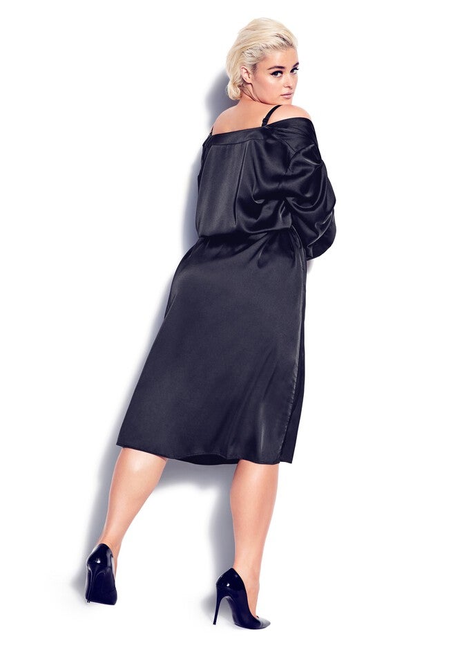 Slinky Midi Robe - black, BLACK, on-hover image number null