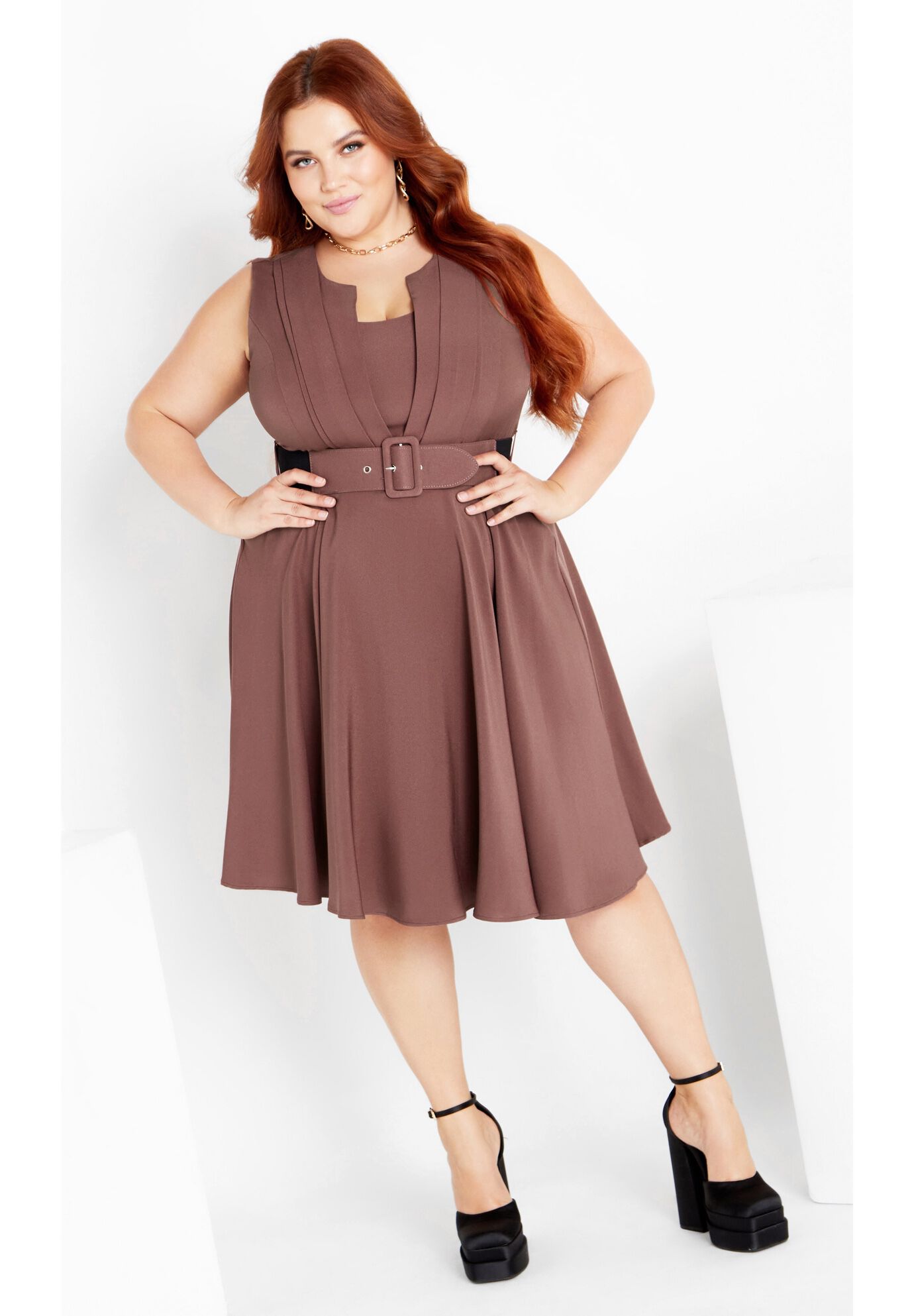 Vintage Veronica Dress - amaretto, RED, hi-res image number 0