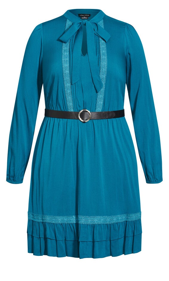 Precious Tie Dress - teal, GREEN, alternate image number null