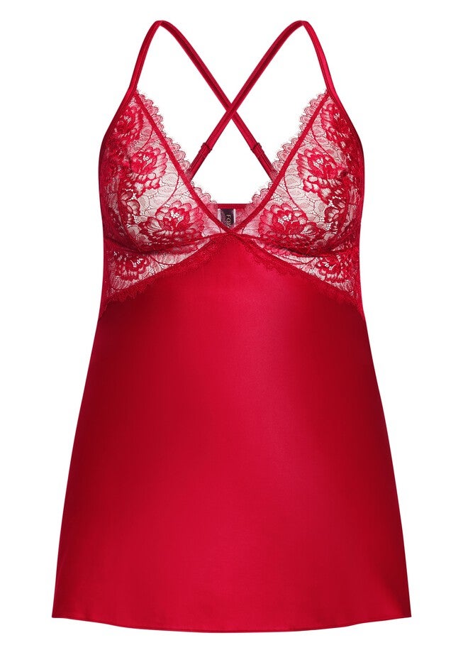 Irina Satin Chemise - ruby, RED, alternate image number 3