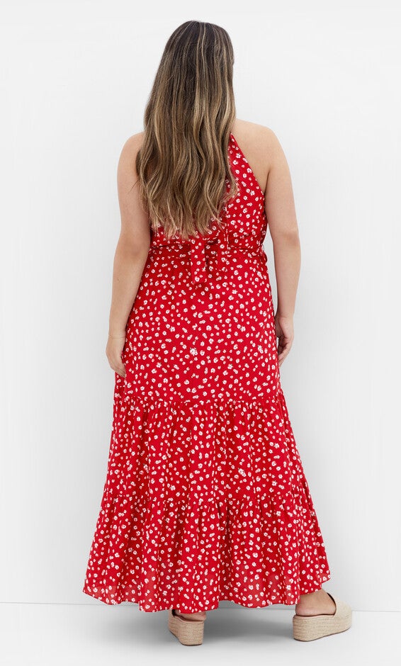 Kiana Print Maxi Dress - red, RED, alternate image number 2