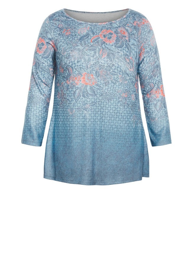 Callie Placement Top, BLUE BATIK, alternate image number null
