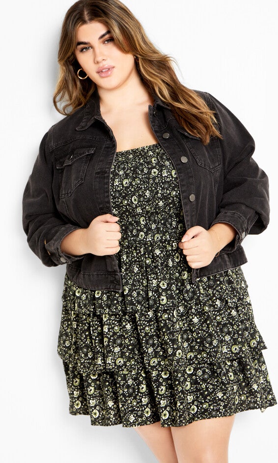 Dahlia Print Mini Dress - olive ditsy, GREEN, alternate image number null