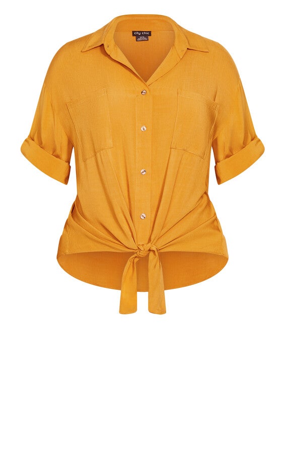 Tropical Tie Top - gold, YELLOW, alternate image number null