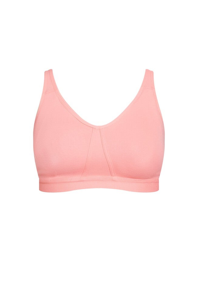 Wire Free Soft Cup Bra - melon, PINK, alternate image number null