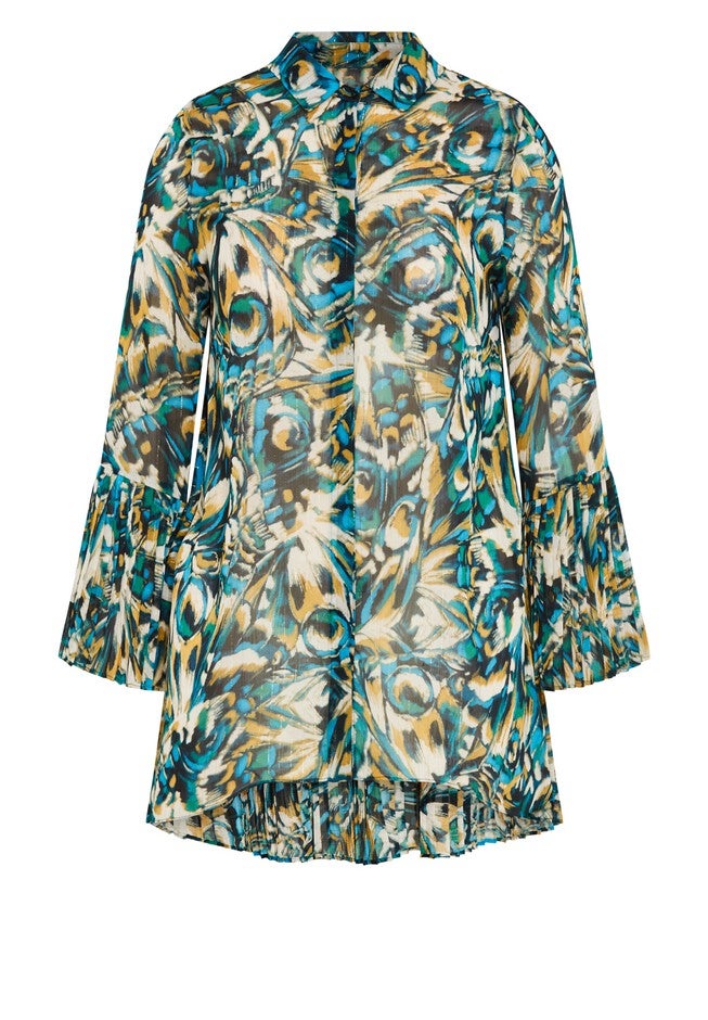 Perla Pleat Print Shirt, PAPILLON, alternate image number 3