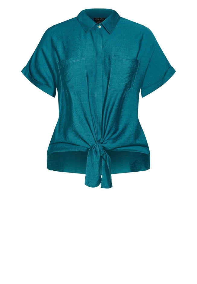 Relaxed Summer Shirt - teal, GREEN, alternate image number null
